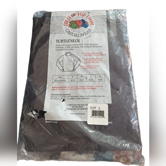 Fruit of the loom Men's gray turtleneck 90s vintage NIP‎ - Picture 2 of 11